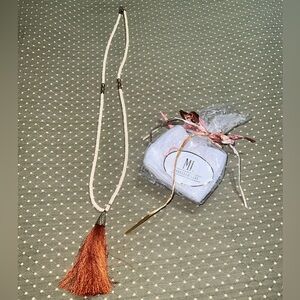 UT Gifts Coral Tassel w/ Coconut Bead&African Brass Necklace&Waffle Head Band